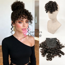 Breton din par artificial cu clips AP203 Saten Inchis afro